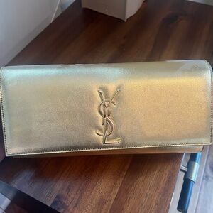 YSL/Saint Laurent Clutch Bag (Gold)